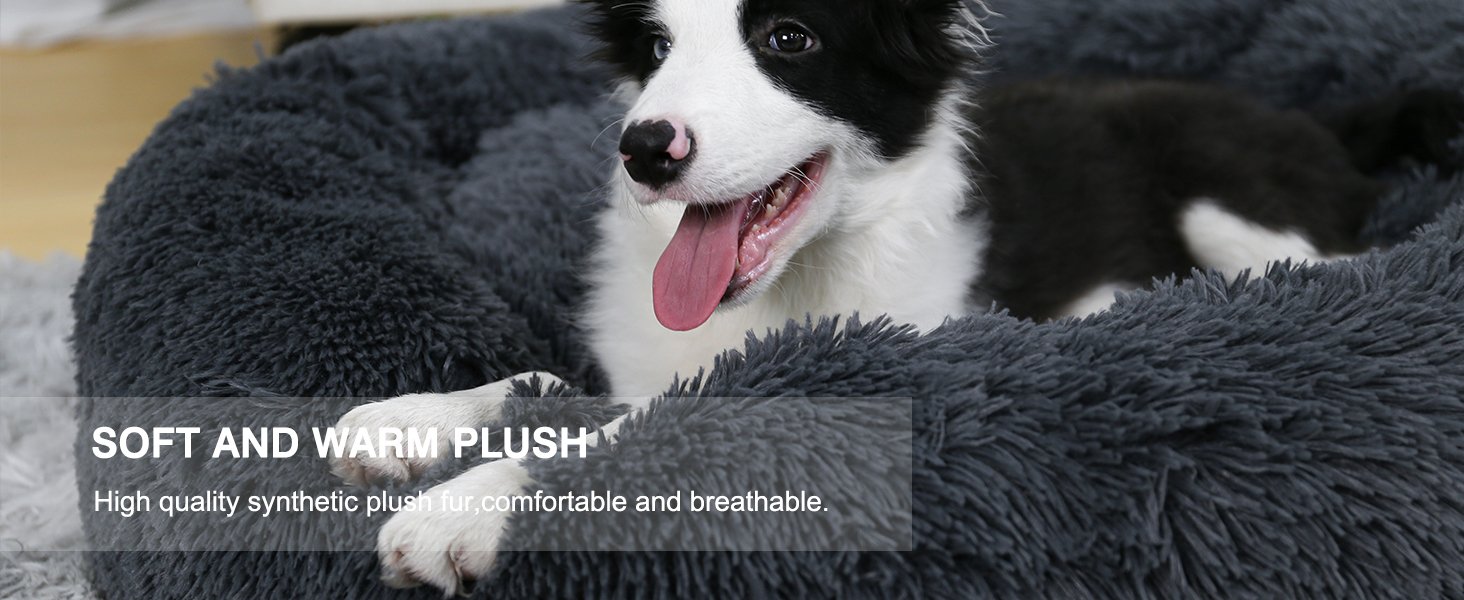 dog bed, dog beds large sized dog, donut dog bed, calming dog bed, round dog bed, pet beds, fluffy 