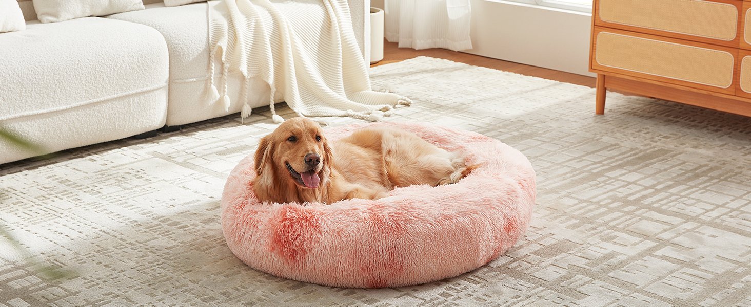 pink dog bed