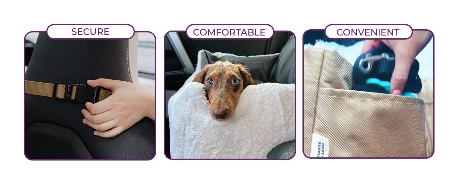 Secure and Comfortable Car Seat Bed for Dogs