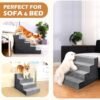 Dog Stairs for Small Dogs,5-Step Dog Steps for High Bed and Couch, High-Density Foam Pet Steps with Supporting Board, Non-Slip Removable Washable Cover