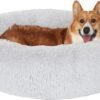 Dog & Cat Bed, Calming Anti-Anxiety Pet Bed for Small Dogs, Fluffy Donut Cushion for Small and Medium Pets
