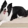 Orthopedic Dog Bed Dog Crate Bed Waterproof for Large Dogs Deluxe Plush Washable Pet Mat with Egg Crate Foam & Removable Cover, 35 x 22 Inch, Gray
