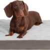 Orthopedic Dog Bed Dog Crate Bed Waterproof for Large Dogs Deluxe Plush Washable Pet Mat with Egg Crate Foam & Removable Cover, 35 x 22 Inch, Gray