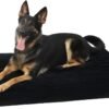 Orthopedic Dog Bed Dog Crate Bed Waterproof for Large Dogs Deluxe Plush Washable Pet Mat with Egg Crate Foam & Removable Cover, 35 x 22 Inch, Gray