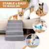 Dog Stairs for Small Dogs,5-Step Dog Steps for High Bed and Couch, High-Density Foam Pet Steps with Supporting Board, Non-Slip Removable Washable Cover