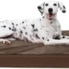Orthopedic Dog Bed Dog Crate Bed Waterproof for Large Dogs Deluxe Plush Washable Pet Mat with Egg Crate Foam & Removable Cover, 35 x 22 Inch, Gray