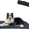 Travel Dog Bed, Portable Waterproof Anti-Slip Dog Camping Bed Mat with Carry Handles for cat or Other pet, Machine Washable, 36 * 23” Dark Blue