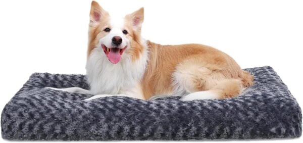 Washable Dog Bed Deluxe Plush Dog Crate Beds Comfy Kennel Pad Anti-Slip Pet Sleeping Mat for Large, Jumbo, Medium, Small Dogs Breeds
