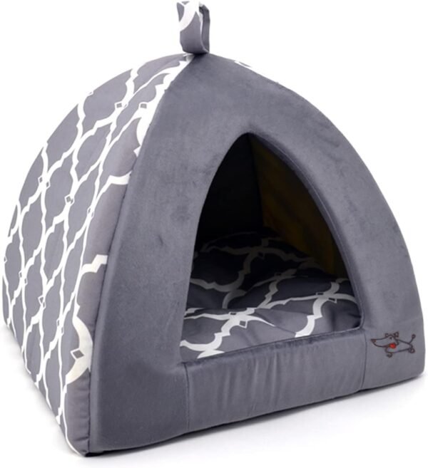 Dog House Bed Crate Mat Tent Indoor Round Soft Plush for Small, Medium, and Large Breeds