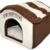Dog House Bed Crate Mat Tent Indoor Round Soft Plush for Small, Medium, and Large Breeds