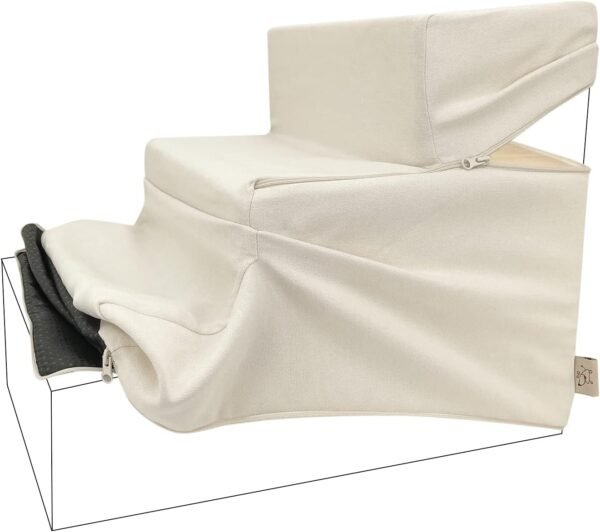 Non-Slip Foam Dog Stair & Pet Ramp, Balanced Indoor Step Support - Foldable Stair Cover