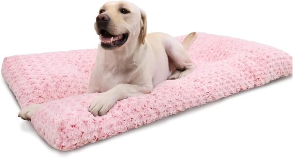 Washable Dog Bed Deluxe Plush Dog Crate Beds Comfy Kennel Pad Anti-Slip Pet Sleeping Mat for Large, Jumbo, Medium, Small Dogs Breeds