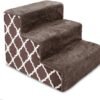 Dog Stairs & Steps - Foam Steps for Small Dogs & Cats, Non-Slip Indoor Balanced Pet Step Support, Dog Ramp, No Assembly, Ash Gray Linen, 2-Step (12-inch Height)