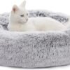 Calming Donut Dog Bed, 36 Inches Round Fluffy for Large Dogs, Anti-Anxiety Plush, Machine Washable