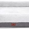 Orthopedic Dog Beds for Large Dogs, XLarge Waterproof Dog Bed with L Bolster Sides, Washable Big Pet Bed with Removable Cover & Non-Slip Bottom, 40 x 28 inch, Gray