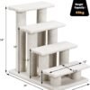 Pet Stairs for Cats and Dogs, 4-Step Carpeted Ladder Ramp Cat Climber Cat Scratching Post, Multi-Step Dog Stairs for High Beds, Couch