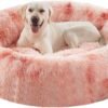 36 inches Donut Dog Bed for Large Dogs - Calming Fluffy Round Pet Bed with Removable & Washable Cover,Fits up to 80 lbs Pets