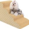 Dog Stairs Ramp for Couch 15.7" H, 3-Step Pet Stairs for Small Dogs with High Density Foam, Dog Slope Stairs with Durable Non-Slip Bottom for Puppy