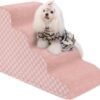 Dog Stairs Ramp for Couch 15.7" H, 3-Step Pet Stairs for Small Dogs with High Density Foam, Dog Slope Stairs with Durable Non-Slip Bottom for Puppy