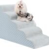 Dog Stairs Ramp for Couch 15.7" H, 3-Step Pet Stairs for Small Dogs with High Density Foam, Dog Slope Stairs with Durable Non-Slip Bottom for Puppy
