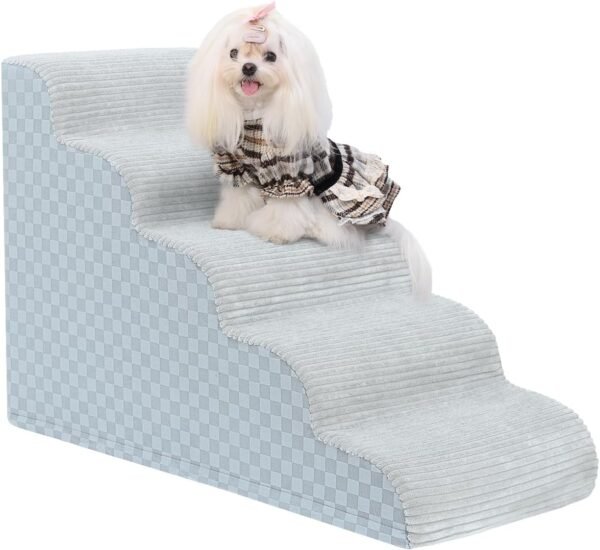 Dog Stairs Ramp for Couch 15.7" H, 3-Step Pet Stairs for Small Dogs with High Density Foam, Dog Slope Stairs with Durable Non-Slip Bottom for Puppy