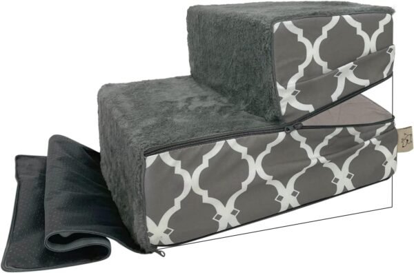 Non-Slip Foam Dog Stair & Pet Ramp, Balanced Indoor Step Support - Foldable Stair Cover