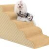 Dog Stairs Ramp for Couch 15.7" H, 3-Step Pet Stairs for Small Dogs with High Density Foam, Dog Slope Stairs with Durable Non-Slip Bottom for Puppy