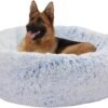 Calming Donut Dog Bed, 36 Inches Round Fluffy for Large Dogs, Anti-Anxiety Plush, Machine Washable