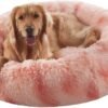 36 inches Donut Dog Bed for Large Dogs - Calming Fluffy Round Pet Bed with Removable & Washable Cover,Fits up to 80 lbs Pets