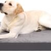 Orthopedic Dog Bed Dog Crate Bed Waterproof for Large Dogs Deluxe Plush Washable Pet Mat with Egg Crate Foam & Removable Cover, 35 x 22 Inch, Gray