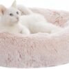 Calming Donut Dog Bed, 36 Inches Round Fluffy for Large Dogs, Anti-Anxiety Plush, Machine Washable