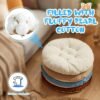 4 Pcs 20 Inch Round Dog & Cat Bed, Soft Bed Pet Crate Pads for Dogs Fluffy Warm Washable Pillow Cushion for Small and Medium Pets Cats (Brown, Blue, White, Beige)