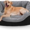 Medium Dog Beds for Medium Dogs Washable, Rectangle Dog Bed Medium Size Dog, Orthopedic Dog Bed, Warming Soft Calming Sleeping Puppy Bed Durable Pet Bed with Anti-Slip Bottom