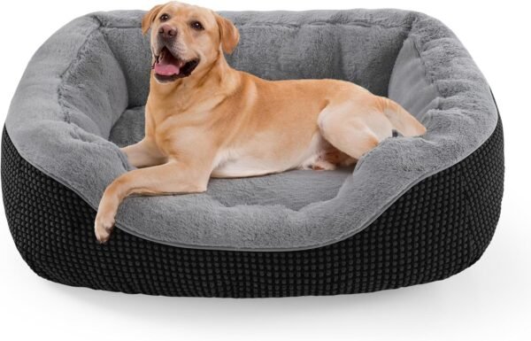 Medium Dog Beds for Medium Dogs Washable, Rectangle Dog Bed Medium Size Dog, Orthopedic Dog Bed, Warming Soft Calming Sleeping Puppy Bed Durable Pet Bed with Anti-Slip Bottom