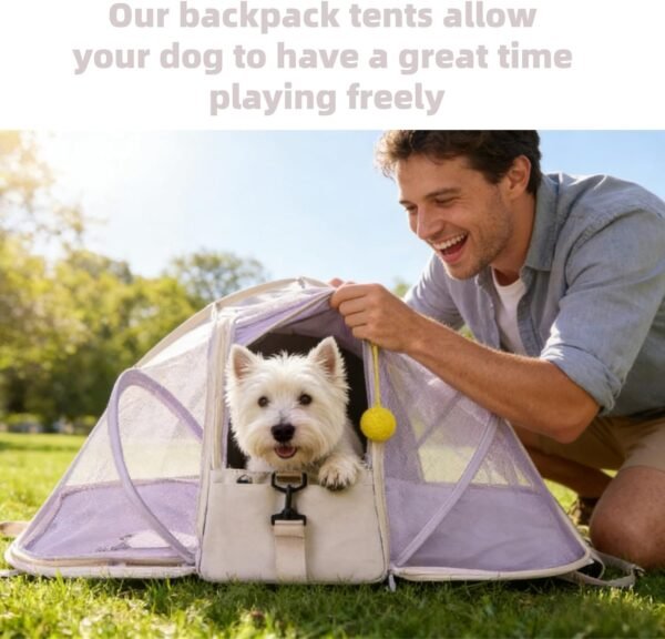 Cat Dog Backpack Carrier, Portable Cat Dog Tent, Expandable Large Soft Pet Carrier Backpack for Small Cats Dogs Puppies, Cats Travel Carrier Airline Approved Suitable for Hiking Camping Journey