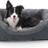 Medium Dog Beds for Medium Dogs Washable, Rectangle Dog Bed Medium Size Dog, Orthopedic Dog Bed, Warming Soft Calming Sleeping Puppy Bed Durable Pet Bed with Anti-Slip Bottom