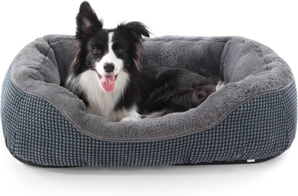 Medium Dog Beds for Medium Dogs Washable, Rectangle Dog Bed Medium Size Dog, Orthopedic Dog Bed, Warming Soft Calming Sleeping Puppy Bed Durable Pet Bed with Anti-Slip Bottom