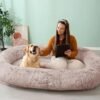 Dog & Cat Bed, Calming Anti-Anxiety Pet Bed for Small Dogs, Fluffy Donut Cushion for Small and Medium Pets