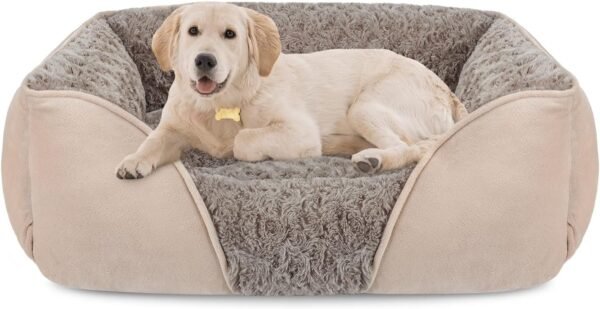 Large Dog Bed for Large Medium Small Dogs, Rectangle Washable Orthopedic Dog Bed, Soft Calming Sleeping Puppy Bed Durable Pet Cuddler with Anti-Slip Bottom