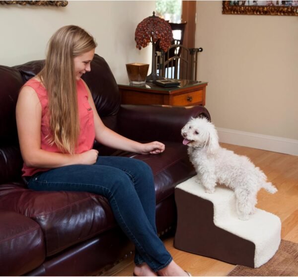 Easy Step II Pet Stairs, 2 Step for Cats/Dogs up to 75-pounds, Portable, Removable Washable Carpet Tread, No Tools Required