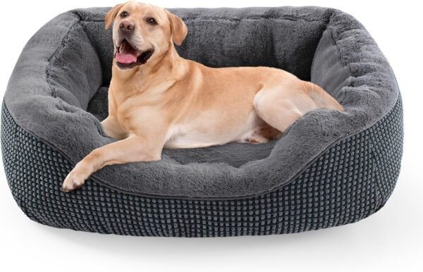 Medium Dog Beds for Medium Dogs Washable, Rectangle Dog Bed Medium Size Dog, Orthopedic Dog Bed, Warming Soft Calming Sleeping Puppy Bed Durable Pet Bed with Anti-Slip Bottom