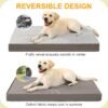 Orthopedic Dog Bed Dog Crate Bed Waterproof for Large Dogs Deluxe Plush Washable Pet Mat with Egg Crate Foam & Removable Cover, 35 x 22 Inch, Gray