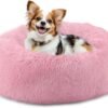 Calming Dog Bed, Plush Anti-Anxiety Donut Dog Bed for Small Medium Large Dogs, Warming Cozy Soft Cute Round Washable, Marshmallow Cuddler Nest Pet Bed