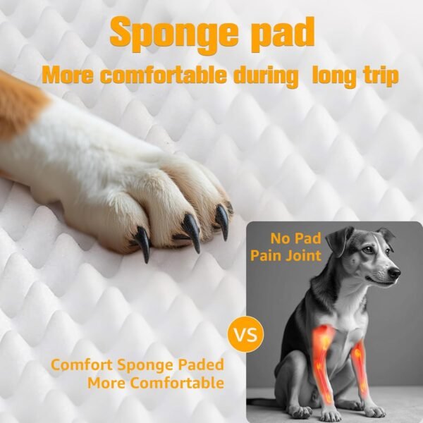 Large Dog Car Seat, Back Seat Extender for Dogs with 3 Mesh Windows, Waterproof Medium Carseat for Dogs with 4-Splice Hard Bottom, Pet Seat Cover for Cars, Trucks and SUVs (Black)