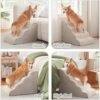 Dog Stairs for Small Dogs & Cats 15.7" H, High Density Foam Dog Steps Ramp for Couch Sofa and Chair, Pet Stairs with Non-Slip Bottom and Remove Washable Cover
