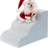 Dog Stairs Ramp for Couch 15.7" H, 3-Step Pet Stairs for Small Dogs with High Density Foam, Dog Slope Stairs with Durable Non-Slip Bottom for Puppy