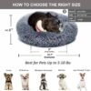 Small Calming Dogs Bed for Small Dogs Anti-Anxiety Machine Washable Fluffy Luxury Anti-Slip Waterproof Mute Base Warming Cozy Soft Pet Puppy Round Bed