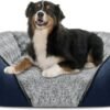 Large Dog Bed for Large Medium Small Dogs, Rectangle Washable Orthopedic Dog Bed, Soft Calming Sleeping Puppy Bed Durable Pet Cuddler with Anti-Slip Bottom