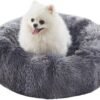 36 inches Donut Dog Bed for Large Dogs - Calming Fluffy Round Pet Bed with Removable & Washable Cover,Fits up to 80 lbs Pets