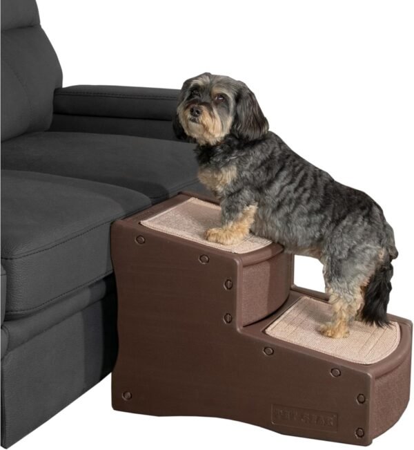 Easy Step II Pet Stairs, 2 Step for Cats/Dogs up to 150 Pounds, Portable, Removable Washable Carpet Tread, No Tools Required